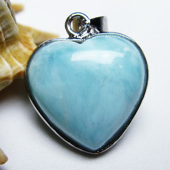 ラリマーハート ペンダント [T495-4004]