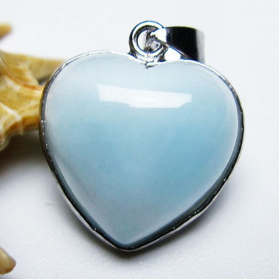 ラリマーハート ペンダント [T495-4035]