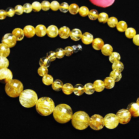 ゴールドタイチンルチル ネックレス 5mm [T498-212]