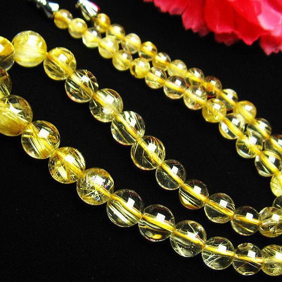 ゴールドタイチンルチル ネックレス 5mm [T498-229]