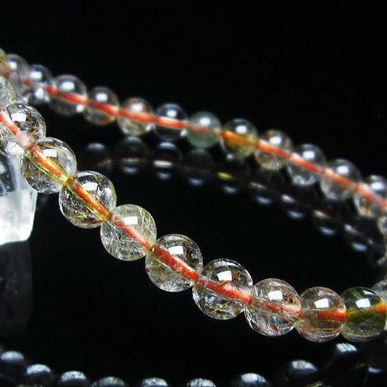 金針ルチル水晶 ブレスレット 6mm [t5-21545]