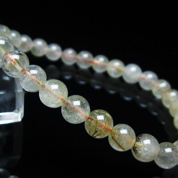 金針ルチル水晶 ブレスレット 6mm [t5-21836]