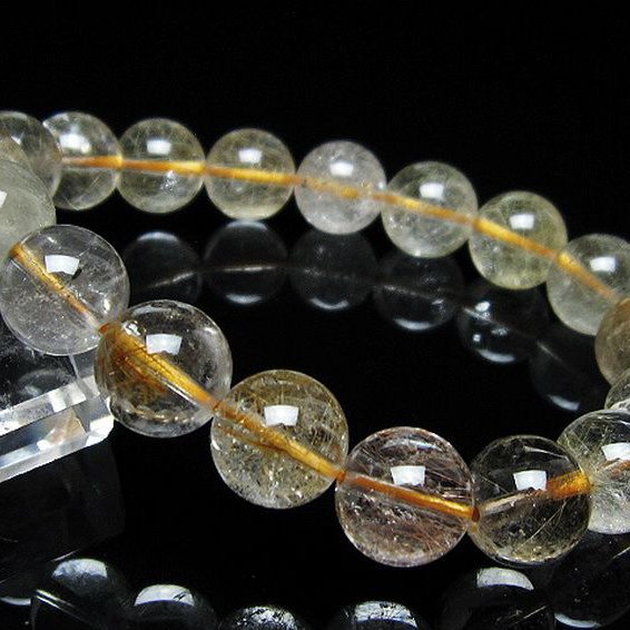 金針ルチル水晶 ブレスレット 12mm [t5-21918]