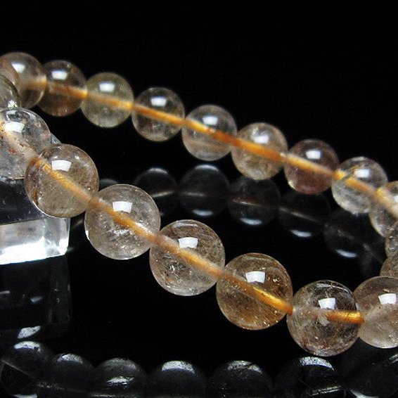 金針ルチル水晶 ブレスレット 10mm [t5-21922]