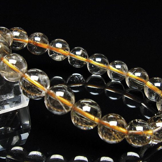 金針ルチル水晶 ブレスレット 9mm [t5-21943]