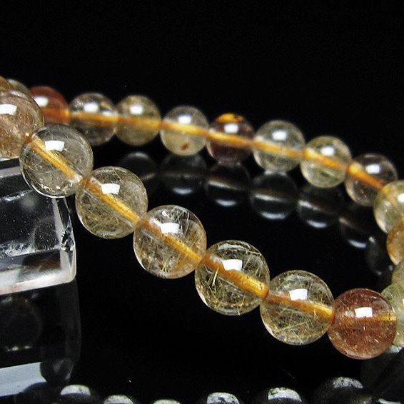 金針ルチル水晶 ブレスレット 8mm [t5-21951]