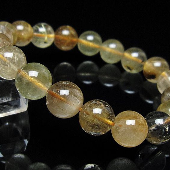 金針ルチル水晶 ブレスレット 11mm [t5-21970]