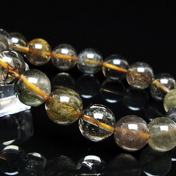 金針ルチル水晶 ブレスレット 12mm [t5-22010]