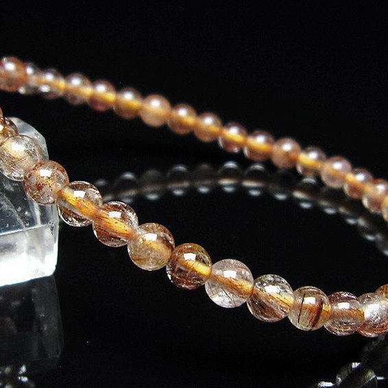 金針ルチル水晶 ブレスレット 5mm [t5-22049]