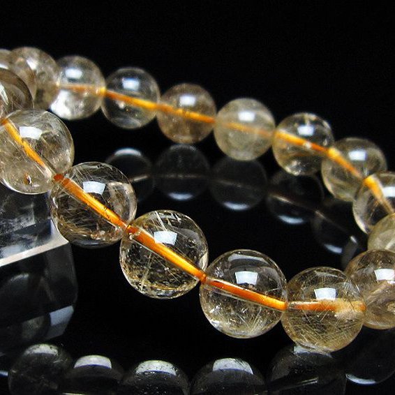 金針ルチル水晶 ブレスレット 12mm [t5-22069]