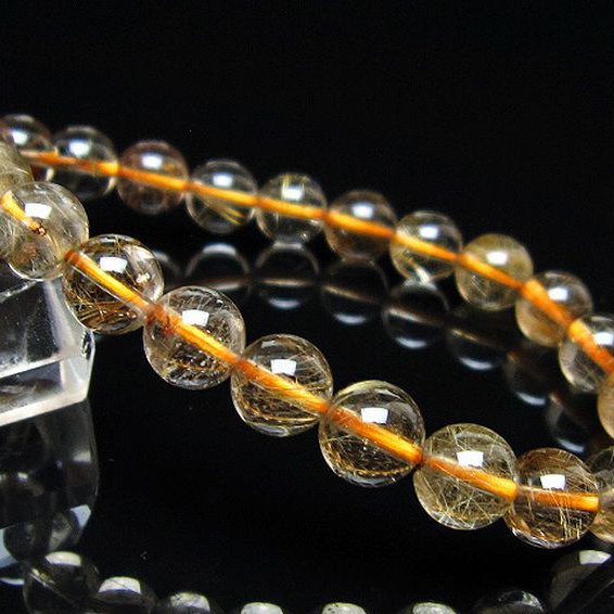 金針ルチル水晶 ブレスレット 8mm [t5-22071]