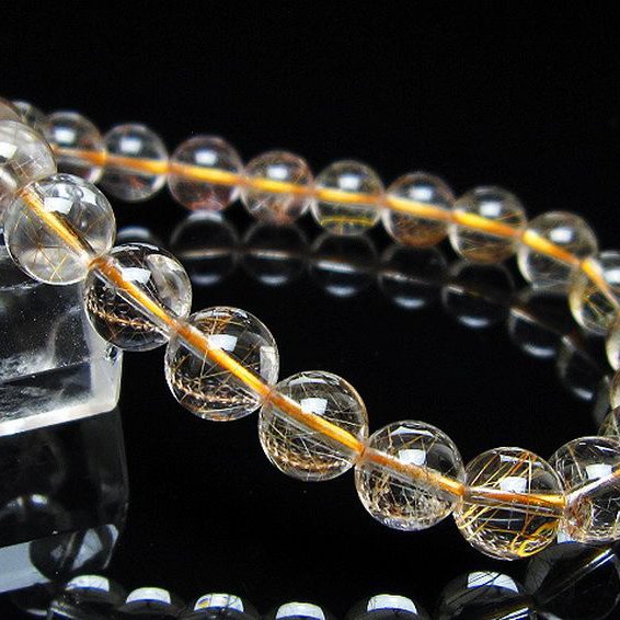 金針ルチル水晶 ブレスレット 8mm [t5-22077]
