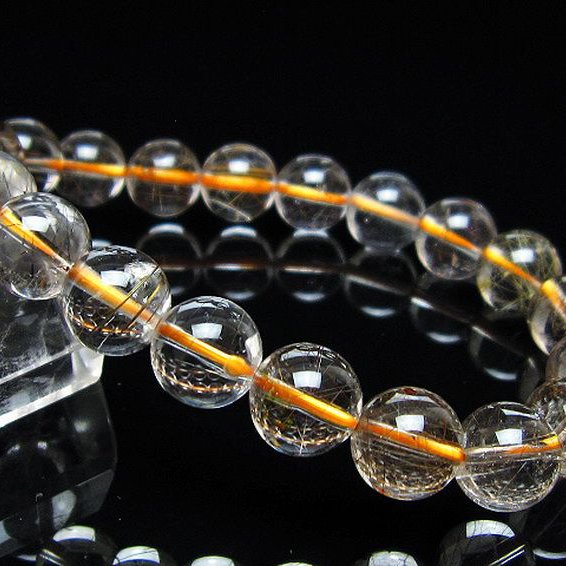 金針ルチル水晶 ブレスレット 10mm [t5-22082]