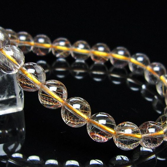 金針ルチル水晶 ブレスレット 8mm [t5-22089]
