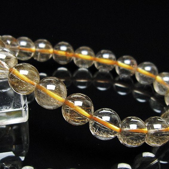 金針ルチル水晶 ブレスレット 9mm [t5-22094]