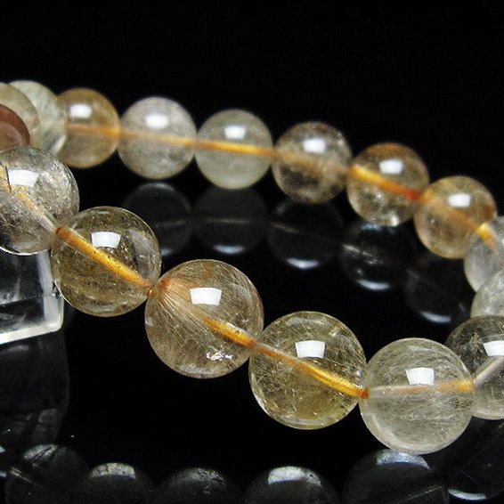 金針ルチル水晶 ブレスレット 12mm [t5-22106]