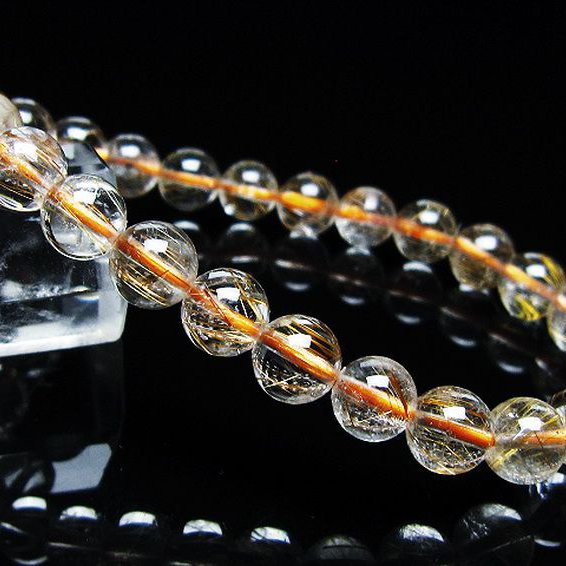 金針ルチル水晶 ブレスレット 7mm [T50-10146]