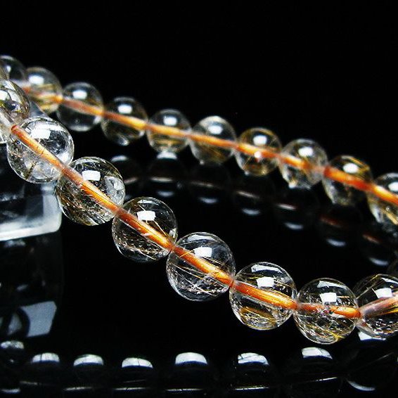 金針ルチル水晶 ブレスレット 8mm [T50-10148]
