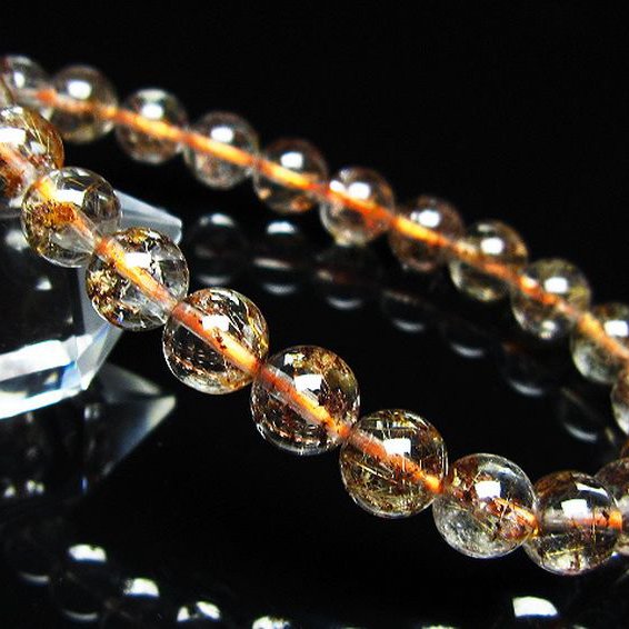 ガーデン水晶 ルチル入り ブレスレット 8mm [t50-10263]