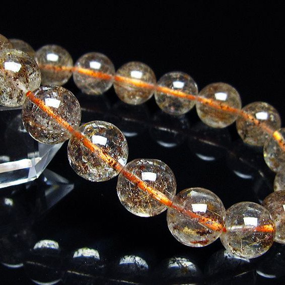 ガーデン水晶 ルチル入り ブレスレット 12mm [t50-10292]