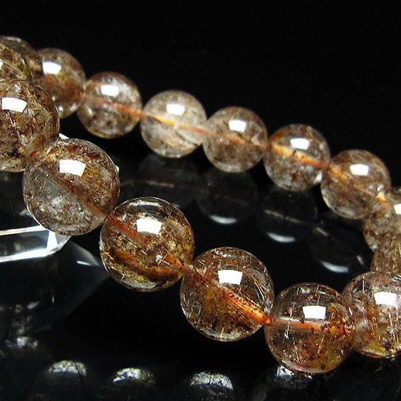 ガーデン水晶 ルチル入り ブレスレット 13mm [t50-10329]