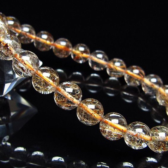 ガーデン水晶 ルチル入り ブレスレット 8mm [t50-10362]