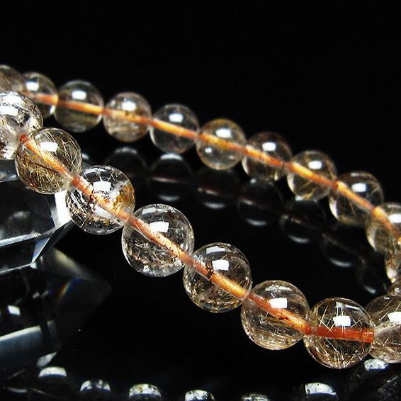 ガーデン水晶 ルチル入り ブレスレット 8mm [t50-10365]