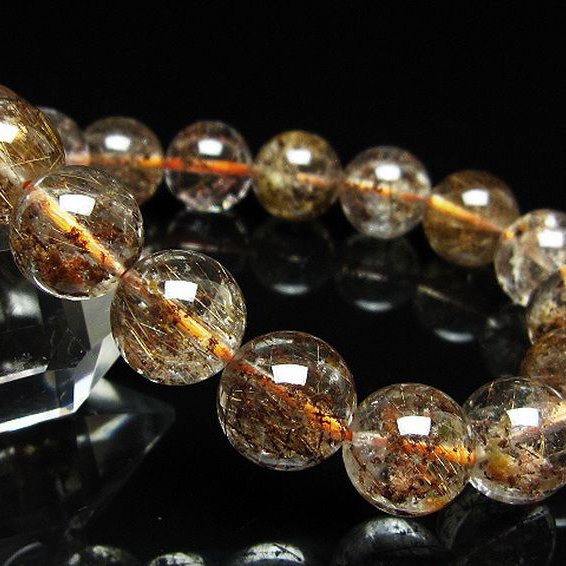 ガーデン水晶 ルチル入り ブレスレット 13mm [t50-10414]