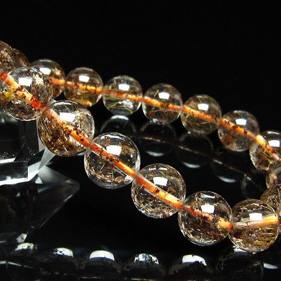 ガーデン水晶 ルチル入り ブレスレット 11mm [t50-10422]