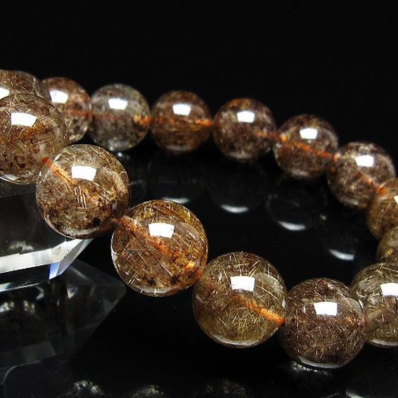 ガーデン水晶 ルチル入り ブレスレット 14mm [t50-10485]