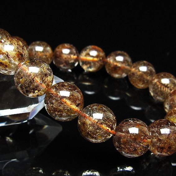 ガーデン水晶 ルチル入り ブレスレット 12mm [t50-10488]