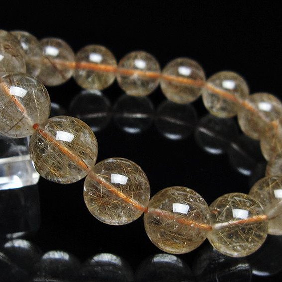 金針ルチル水晶 ブレスレット 12mm [t50-10590]