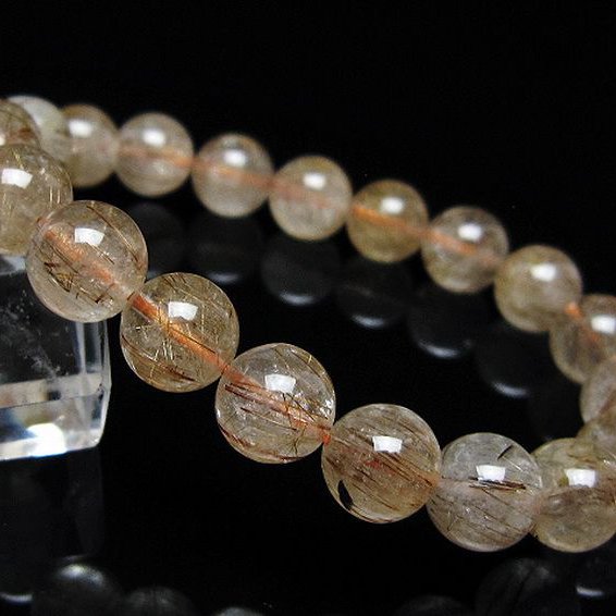 金針ルチル水晶 ブレスレット 9mm [t50-10604]