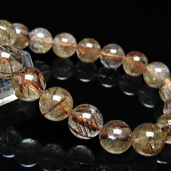 金針ルチル水晶 ブレスレット 12mm [t50-10699]
