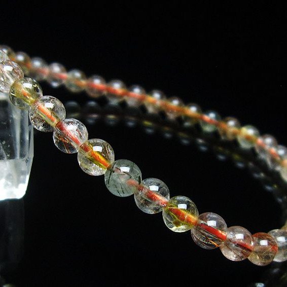 金針ルチル水晶 ブレスレット 5mm [t50-8420]