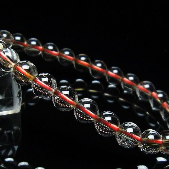 金針ルチル水晶 ブレスレット 7mm [T50-8618]