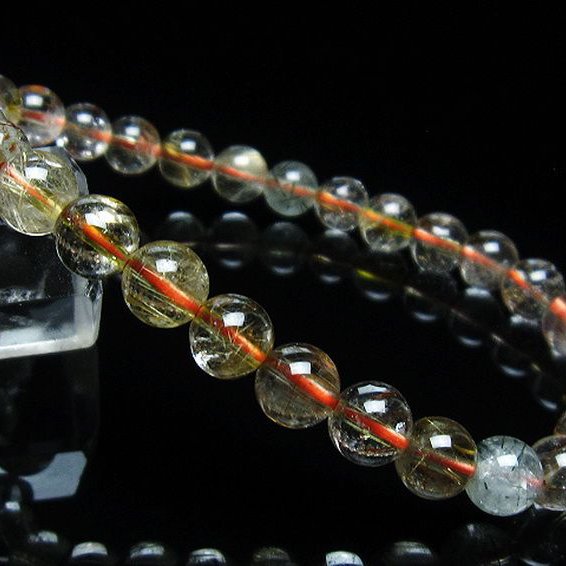 金針ルチル水晶 ブレスレット 7mm [t50-8626]