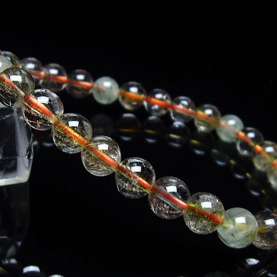 金針ルチル水晶 ブレスレット 7mm [T50-8629]