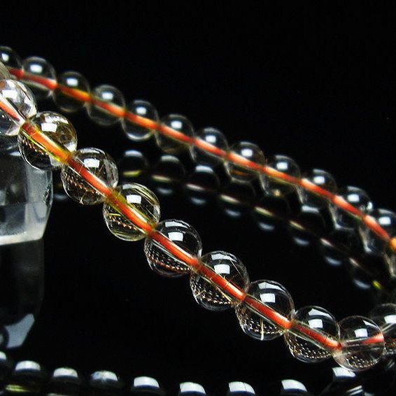金針ルチル水晶 ブレスレット 7mm [t50-8664]
