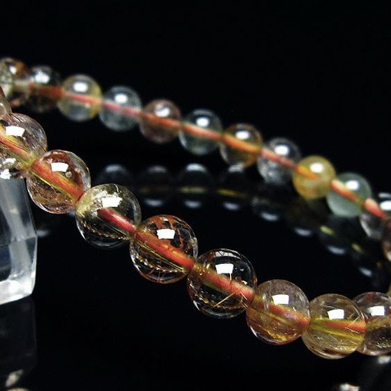 金針ルチル水晶 ブレスレット 7mm [T50-9220]