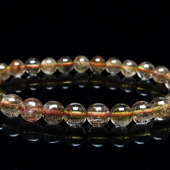 金針ルチル水晶 ブレスレット 7mm [T50-9287]