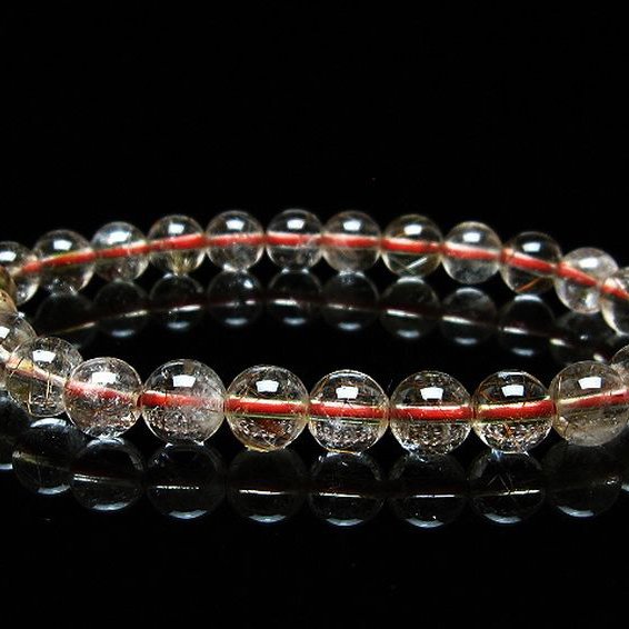 金針ルチル水晶 ブレスレット 7mm [T50-9290]