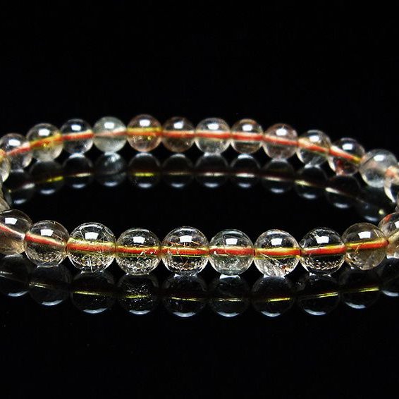 金針ルチル水晶 ブレスレット 7mm [T50-9311]