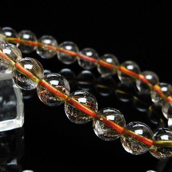 金針ルチル水晶 ブレスレット 9mm [t50-9347]