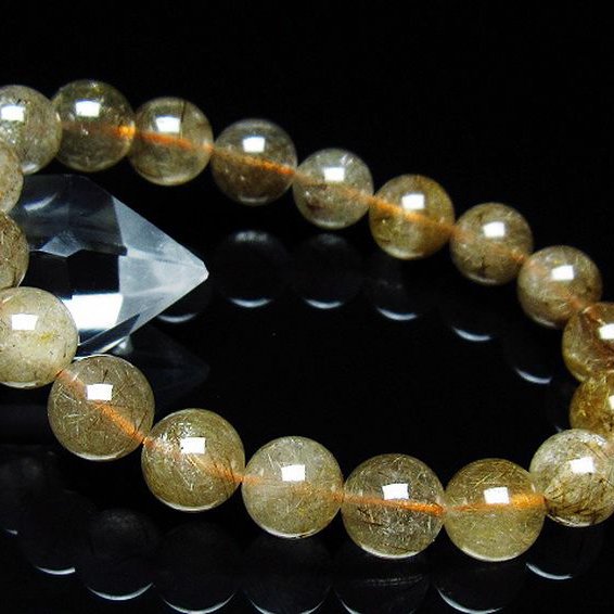 金針ルチル水晶 ブレスレット 11mm [t50-9498]