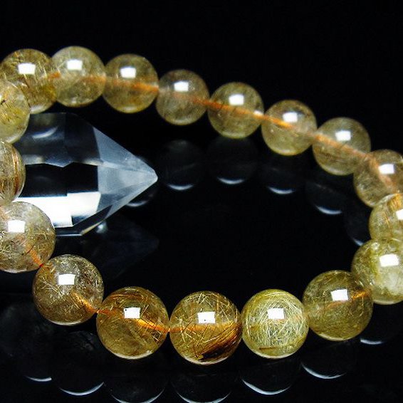 金針ルチル水晶 ブレスレット 11mm [t50-9519]