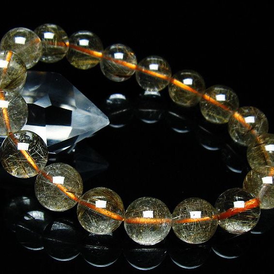 金針ルチル水晶 ブレスレット 11mm [T50-9558]