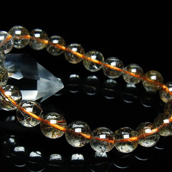 ガーデン水晶 ルチル入り  ブレスレット 9mm [T50-9628]