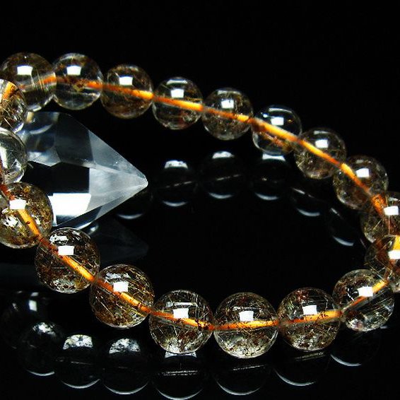 ガーデン水晶 ルチル入り ブレスレット 11mm [t50-9644]