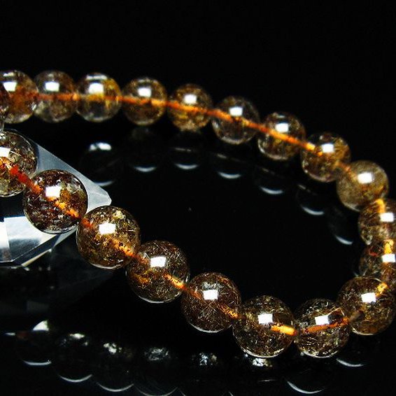 ガーデン水晶 ルチル入り ブレスレット 9mm [t50-9666]